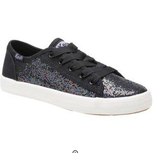 Keds Girls Black Glitter Sneakers Shoes 13.5